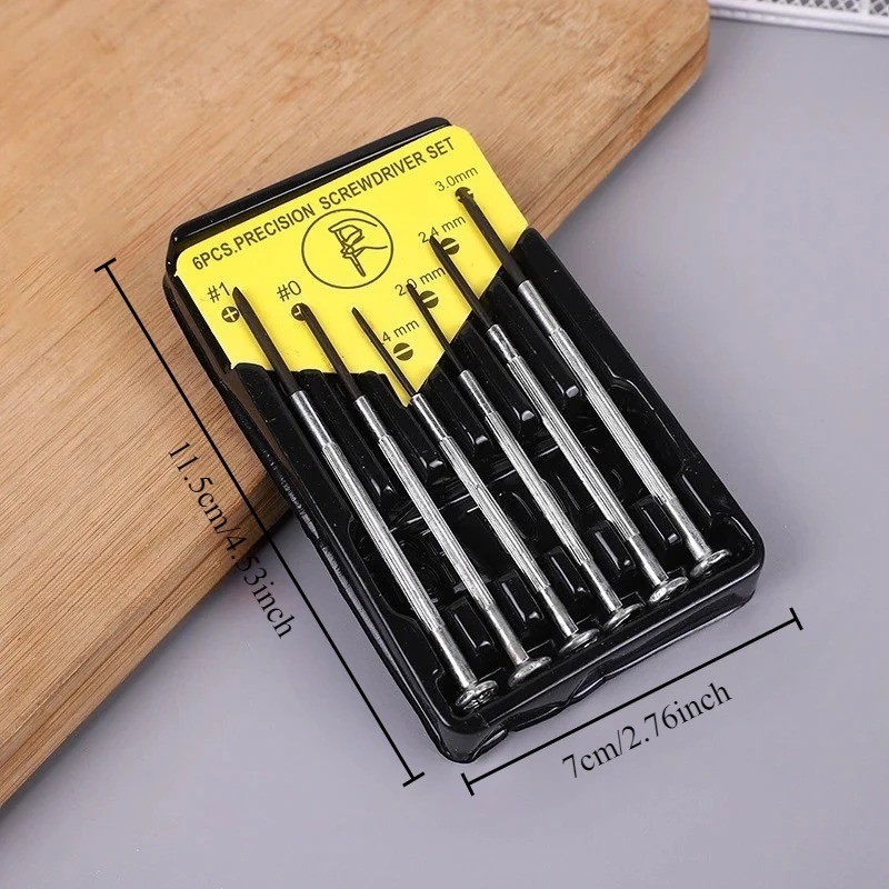 Precision Screwdriver Set 6PCS Eyeglass Repair Tool Kit,for Phone,Watch, etc.