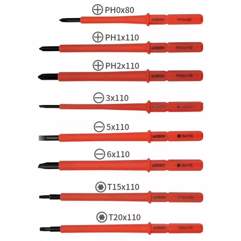 10-in-1 VDE Insulated Screwdriver Set Magnetic Phillips Slotted Torx with Pouch