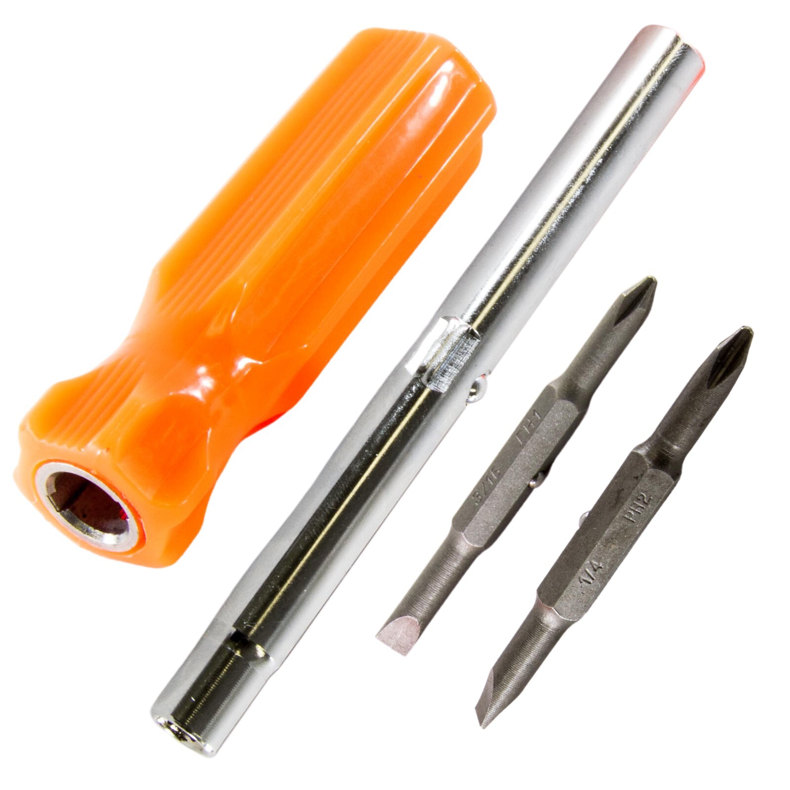 6 Pack 6in1 Screwdrivers, Flat 3/16″, ¼”, Phillips #1, #2, Nut Drivers ¼”, 5/16″