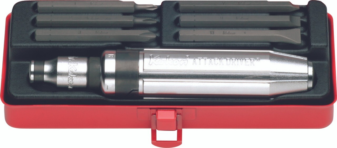 KOKEN 1/2in Attack Driver Set AN112C 8-pc Set With Metal Case Made in Japan