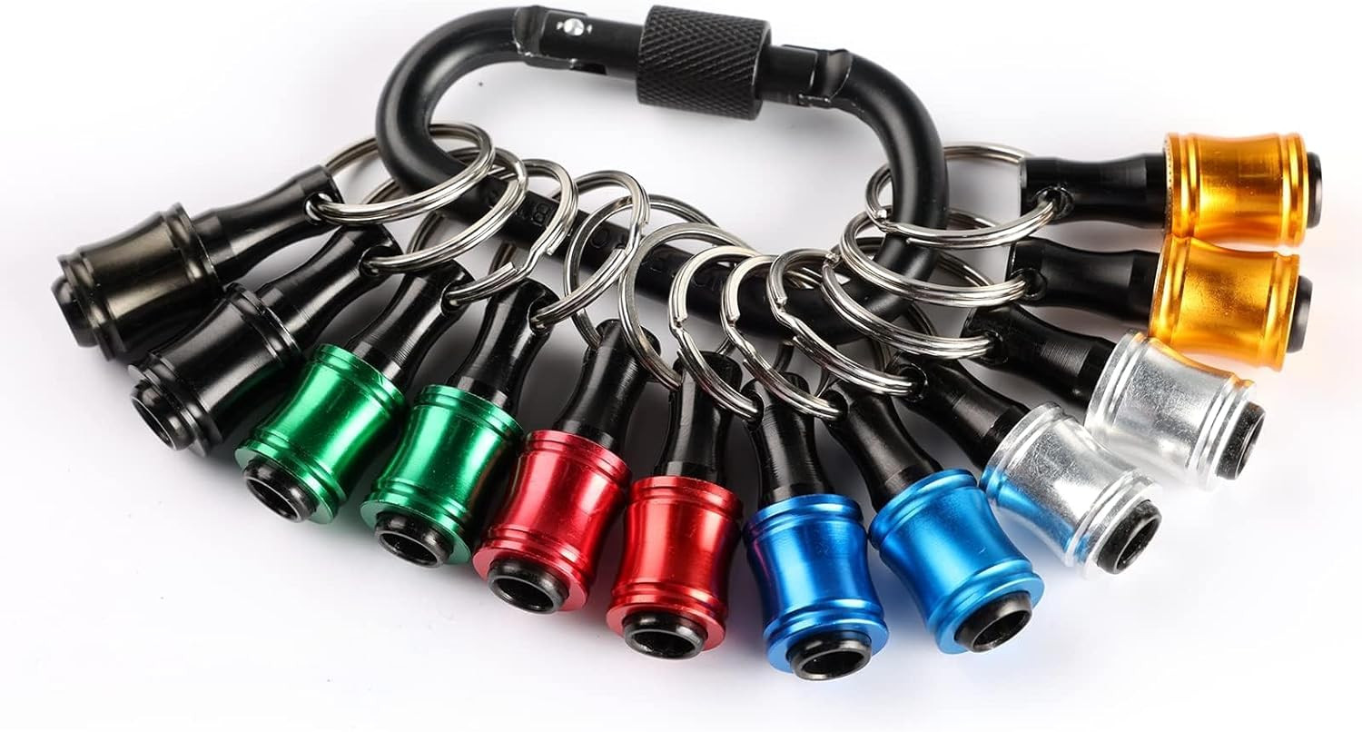 Portabits 12 piezas llavero hex 1/4 pulgada adaptador taladro rapido herramienta
