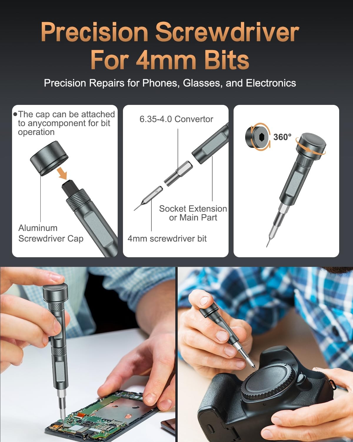 74-in-1 Magnetic Screwdriver Set Multi-Bit Ratchet Repair Tool Kit for DIY