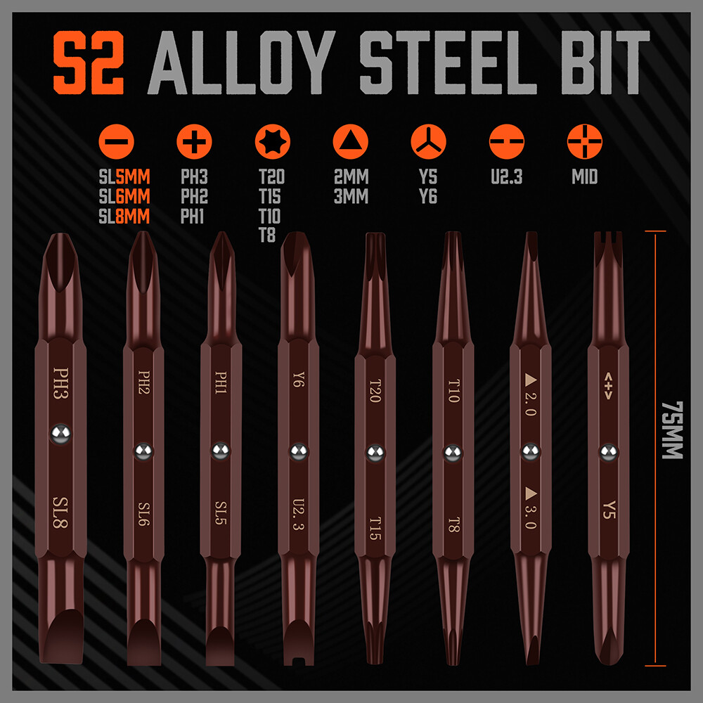 18in1 Ratchet Screwdriver Set Magnetic Security Bits Ball Lock Anti-Slip Handle
