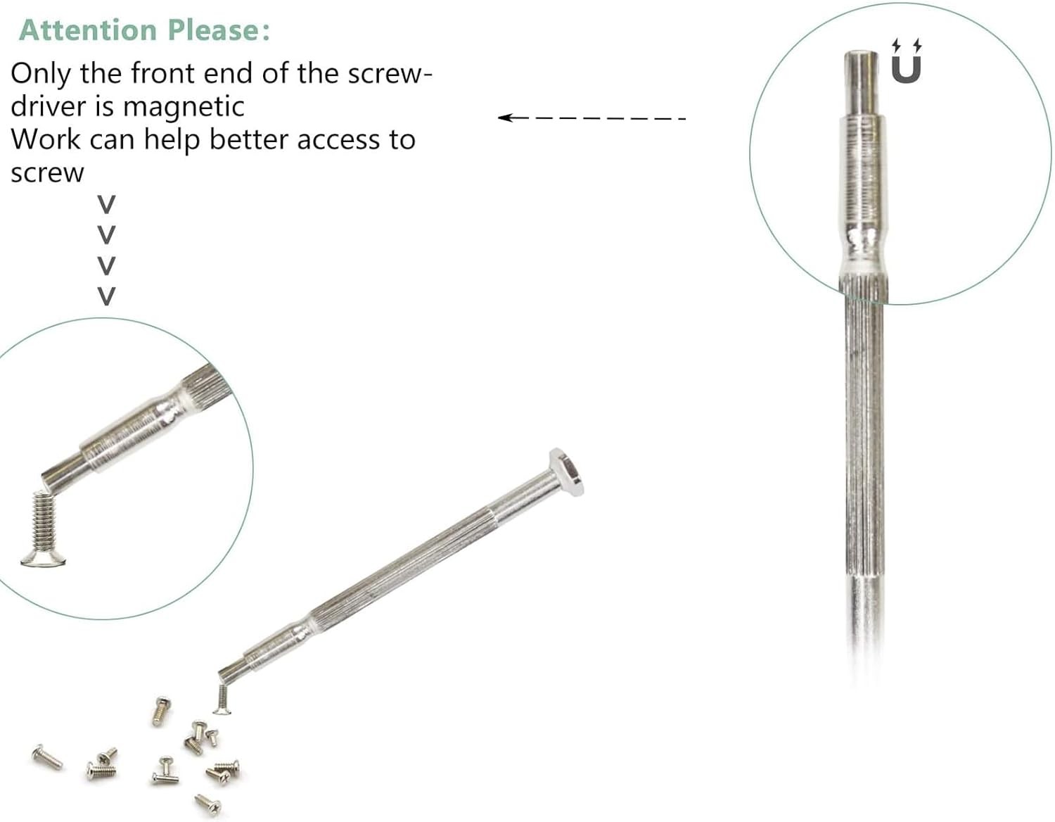 11PCS Small Precision Screwdriver Set, Premium Mini Screw Silver and Black