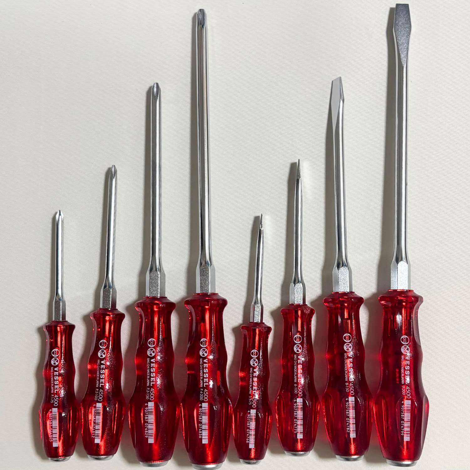 VESSEL 4500 Power Grip screwdriver full SET of 8 NEW
