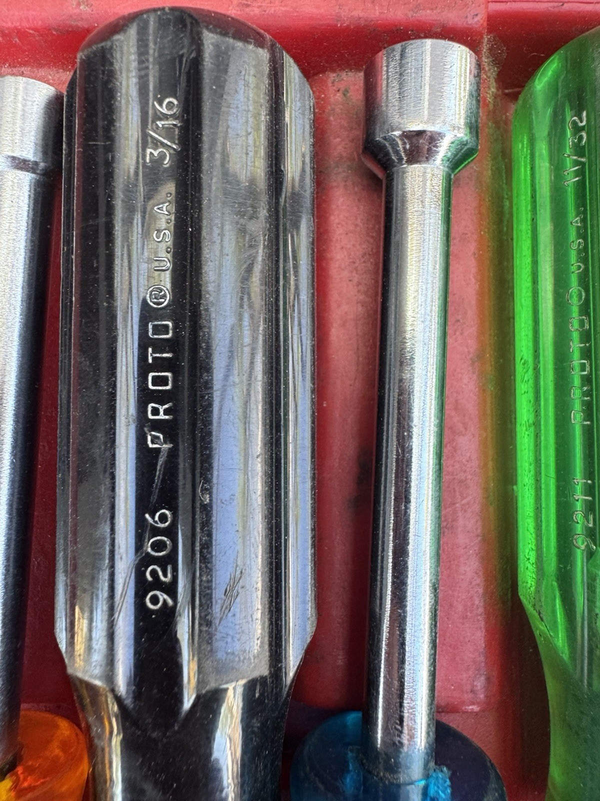 PROTO 11 Piece Solid Round Shank Nut Driver Set 3/16″ to 5/8″ Incomplete