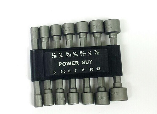 14pc Quick Change Power Nut Driver Set Hex 1/4″ Shank Metric & Standard SAE NEW