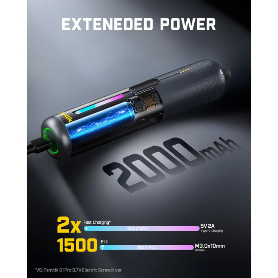 Fanttik S2 Pro Cordless Electric Screwdriver 7 Torque Settings, 20 Magnetic Bits