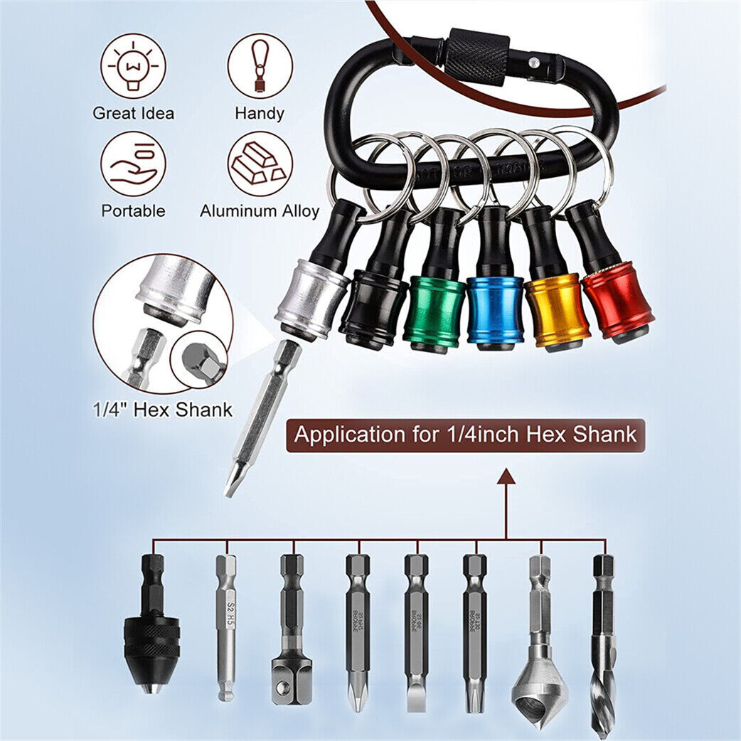 7~21x Hex Shank Screwdriver Bit Holder Bar Shank Screwdriver Bit Keychain Driver
