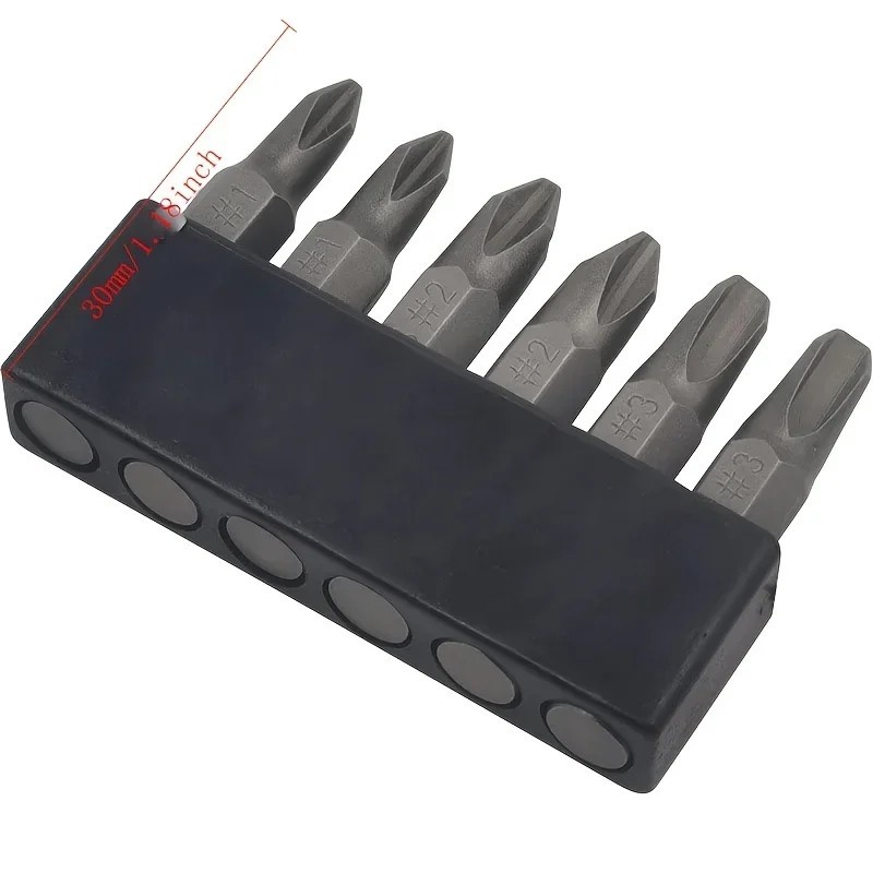 6Pcs 35Mm JIS Screwdriver Bit Set with Magnetic Tip, 1/4 Hex Shank, S2 Alloy_Ste