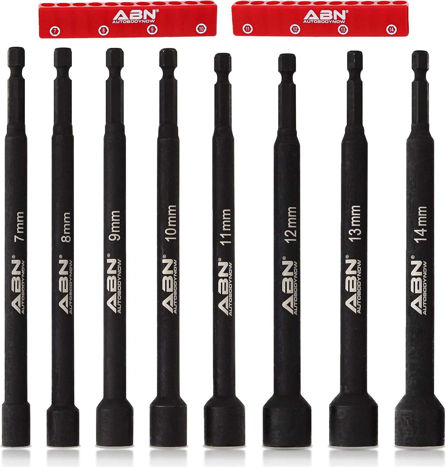8Pc Metric Magnetic Impact Nut Driver Set 6″ Long 1/4 Hex Shank Drill Bit Socket