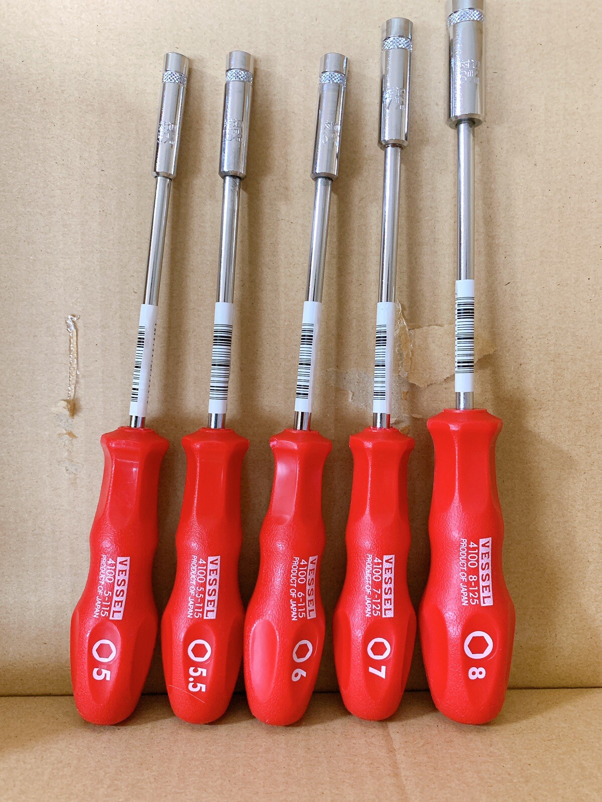 Vessel 4100 Power Socket nut driver 10 piece set Hexagon 5mm-13mm made in Japan