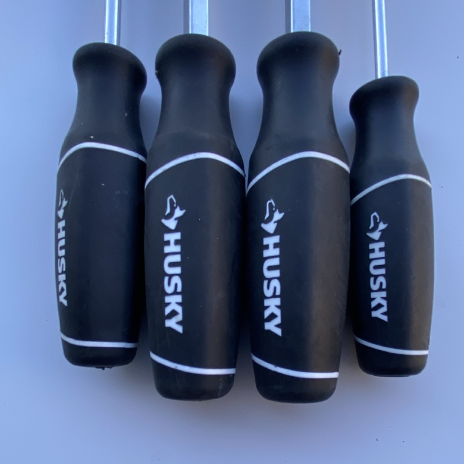 Husky 4 Piece Screwdriver Set Mixed Drive Types Ergonomic Black Standard SAE