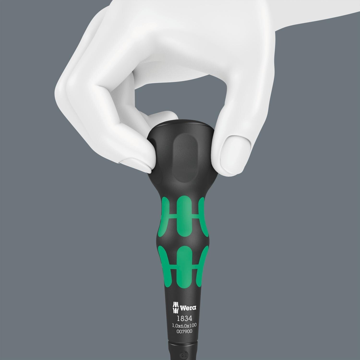 Wera 05007900001 Kraftform Ball-Grip Workshop Slotted Screwdriver, 6 x 100 mm