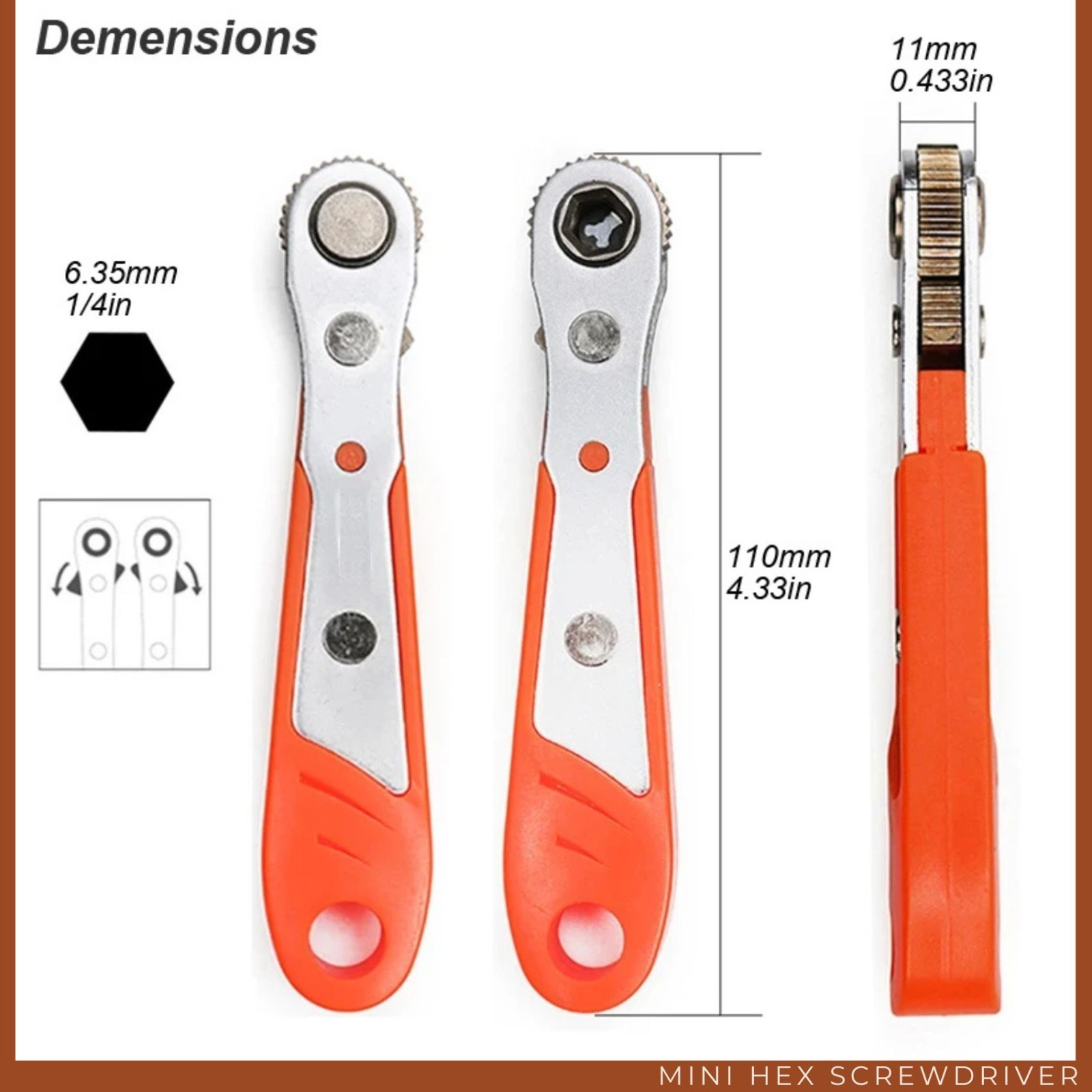 Mini Ratchet Screwdriver Set 1/4″ Hex Drive Quick Release Wrench 10 Bits