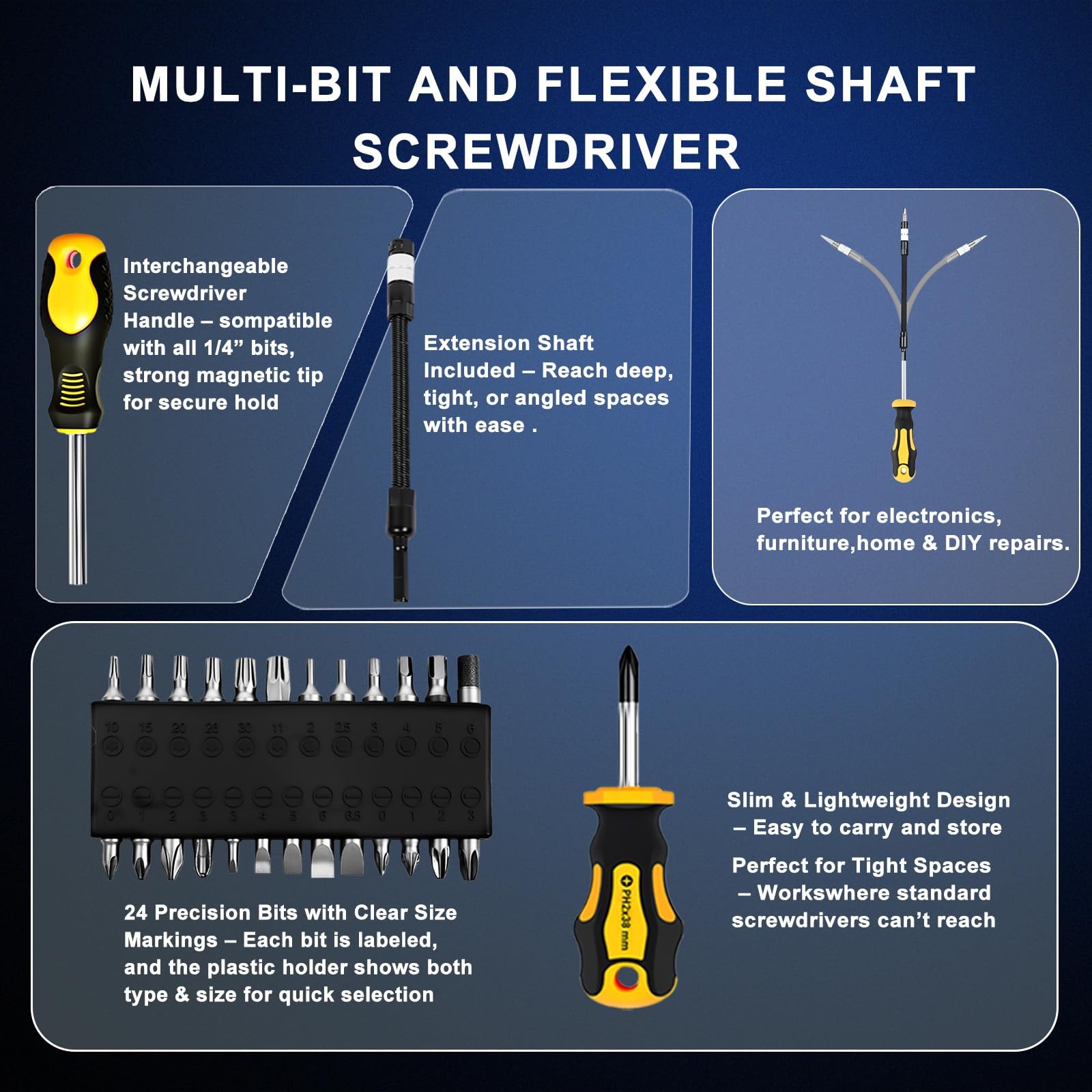 Magnetic Screwdriver Set with Case, All-in-One Repair Tool Kit for Everyday H…