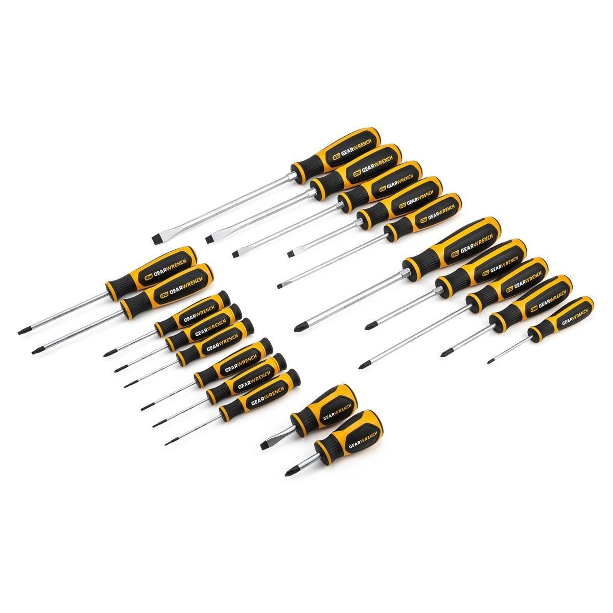 GearWrench KDT80066H 20 Pc Phillips/Slotted/Torx Dual Material Screwdriver Set