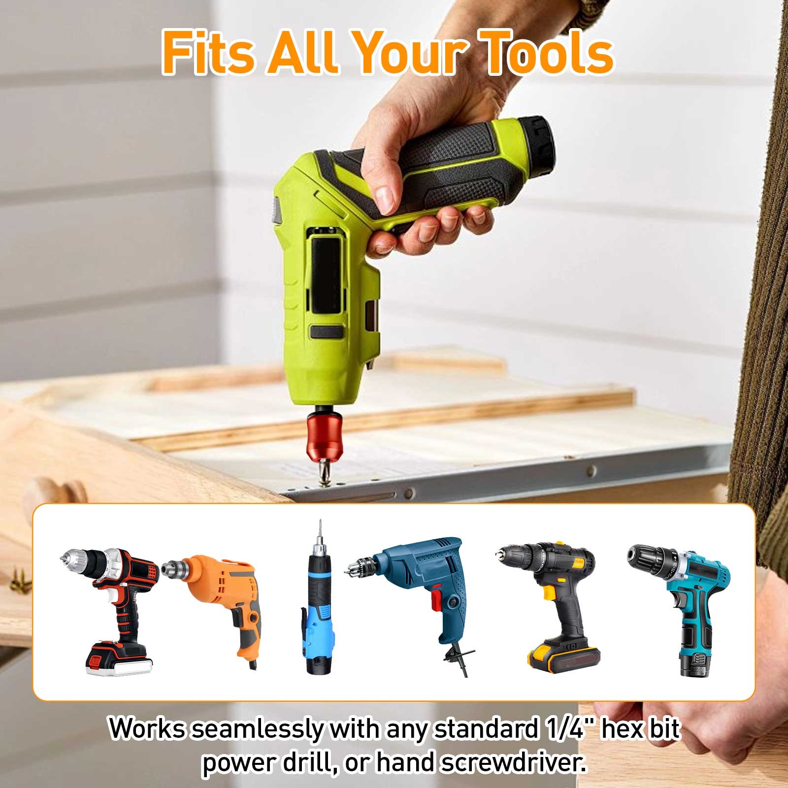 5Pcs Strong Magnetic Screw Ring Universal 1/4″ Hex Shank Screw Holder for Drill