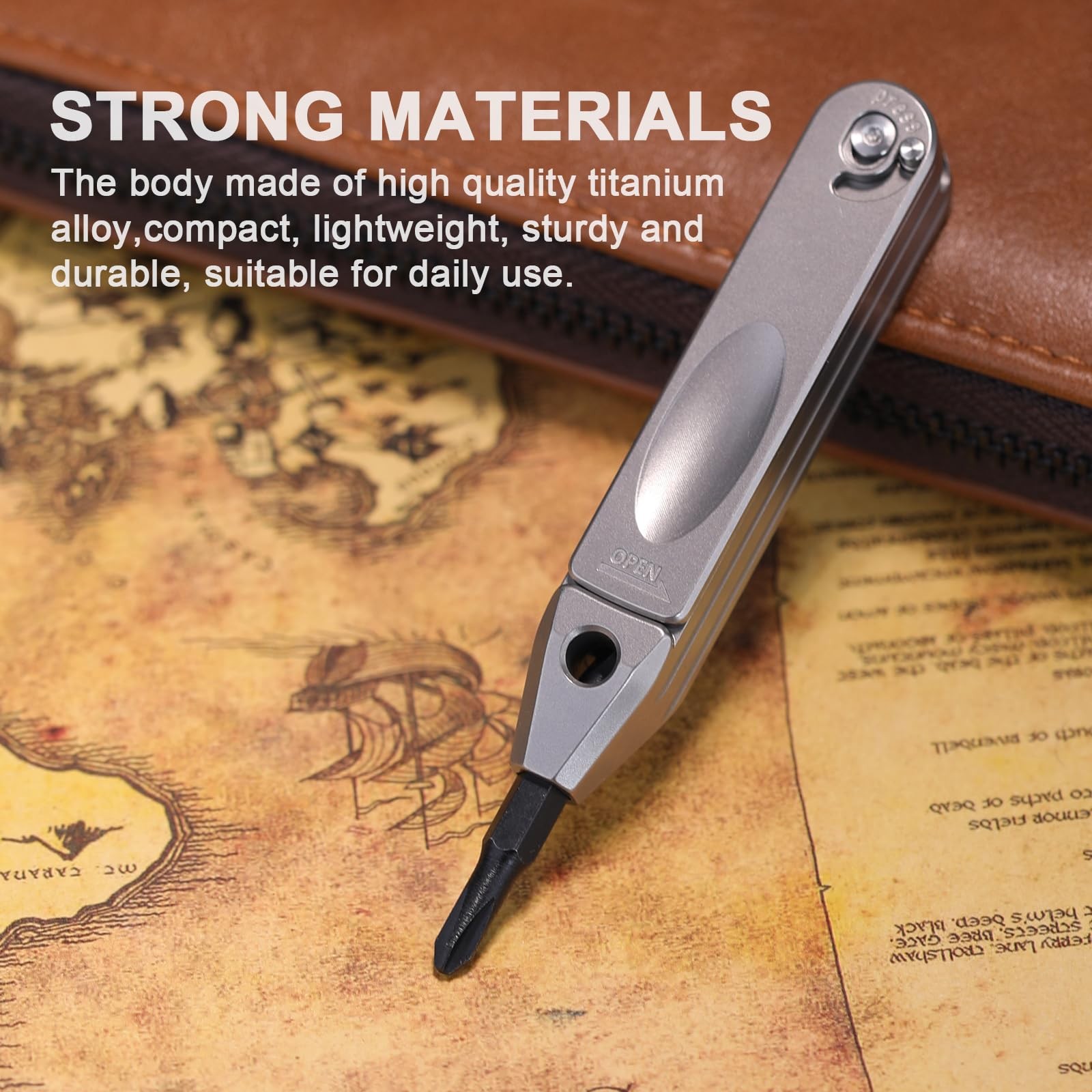 Titanium Small EDC Pocket Screwdriver,Portable 8 in 1 Mini Precision Screwdri…