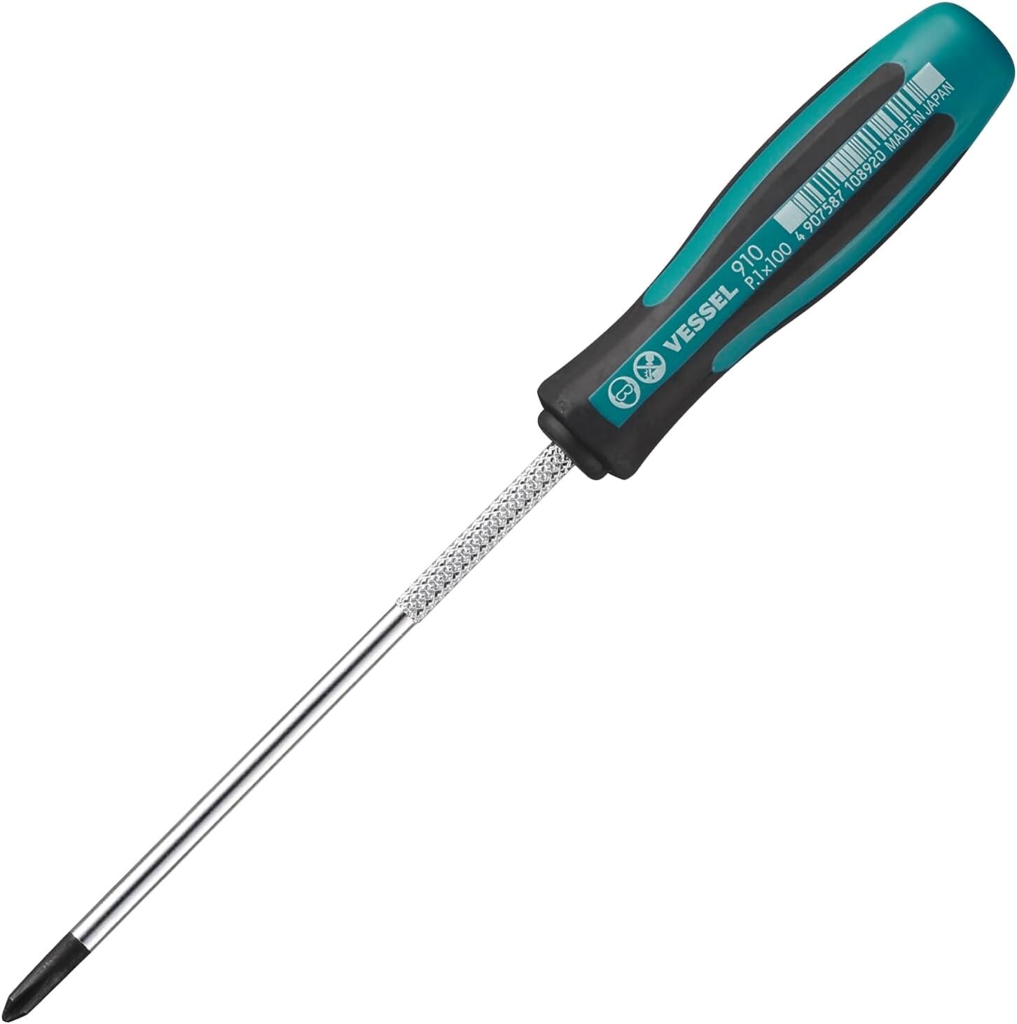 910 Megadora +1×100 (JIS) +1 Screwdriver Shaft Length 100mm 21mm Handle Diameter