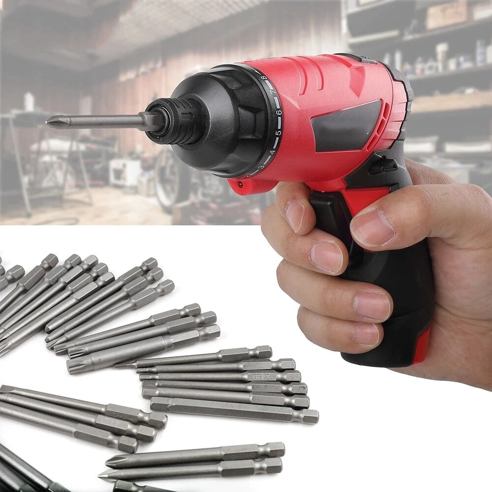 50Pcs Extra Long Security Bits Hex Torx Star Spline Flat Screwdriver Bit Box Set