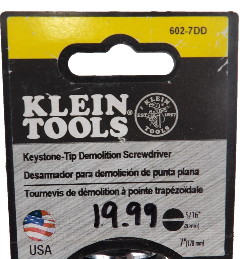 Klein Tools – 5/16″ Keystone Tip Demolition Screwdriver 7″ Long #602-7DD