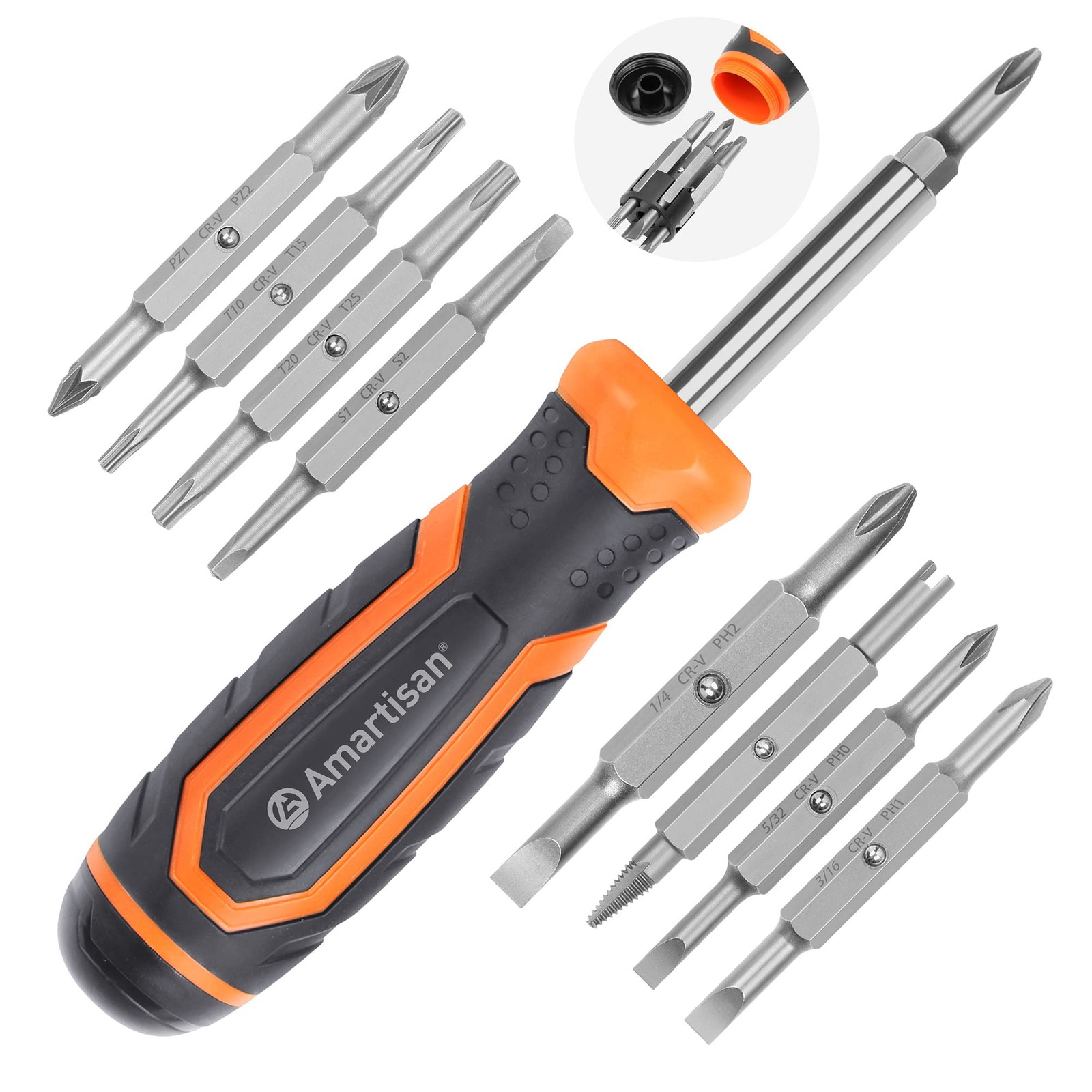 Amartisan 18-in-1 Multi-bit Screwdriver Set Tool All in One, Portable Multi-Purp