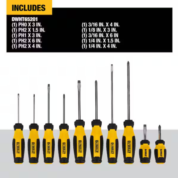 NewDEWALT Phillips Screwdriver Set (10-Piece), DWHT65201