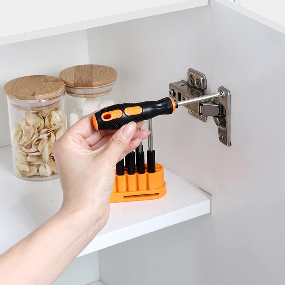 8 in 1 Screwdriver Set, Electrician Multifunctional Black+silver+orange