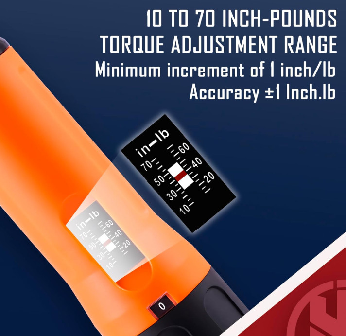 Torque Screwdriver Set 10–70 in-lbs, T-bar, 40 Bits, 1/4″ Socket, Extension