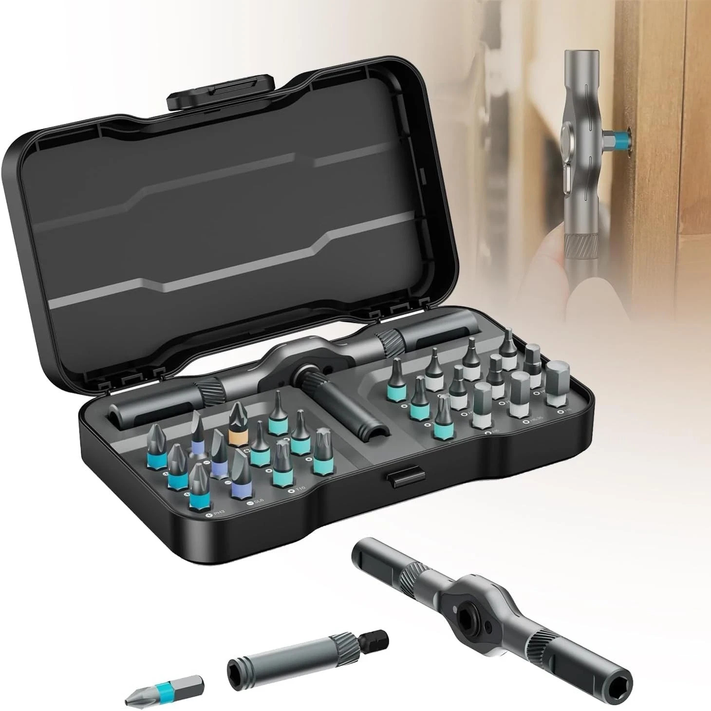 SEESE Ratchet Magetic Screwdriver Set: S2 Steel Precision Set -…