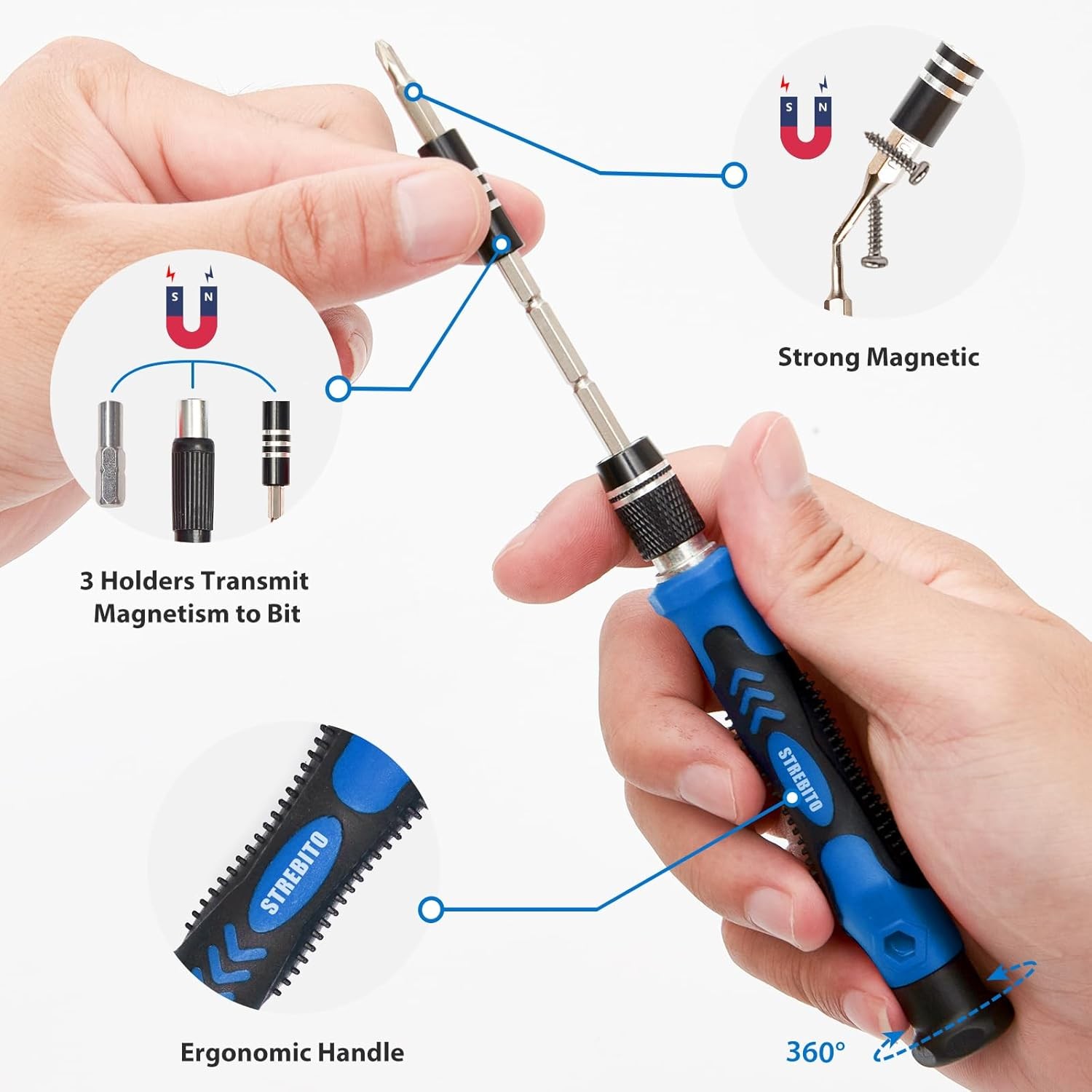 142-Piece Precision Screwdriver Set 120 Bits Magnetic Electronics Repair Kit