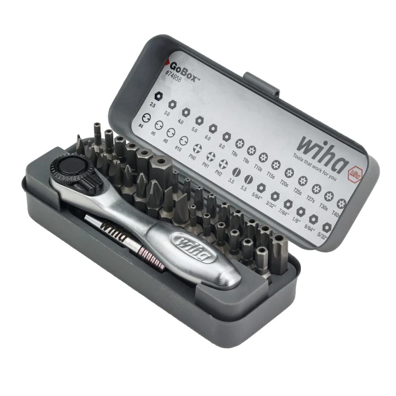 Wiha GoBox Security Bit Set with Mini Ratchet (32-Piece)