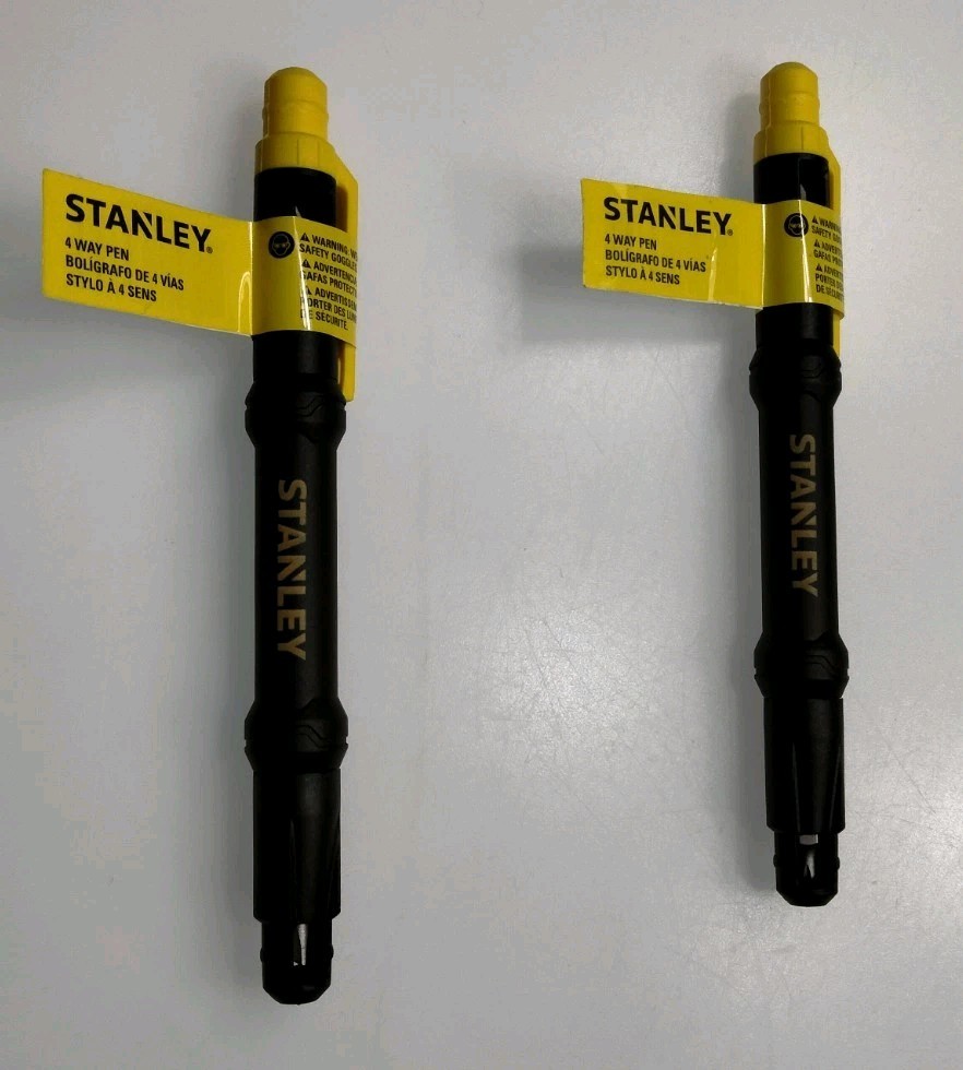 Mini 4-Way Pen 5/32 in 1/8 Flathead Phillips Head Screwdriver Small Black Yellow