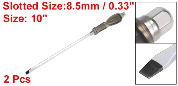 8.5mm Slotted Impact Screwdriver 10-Inch Demolition Driver Magnetic 2 Pcs