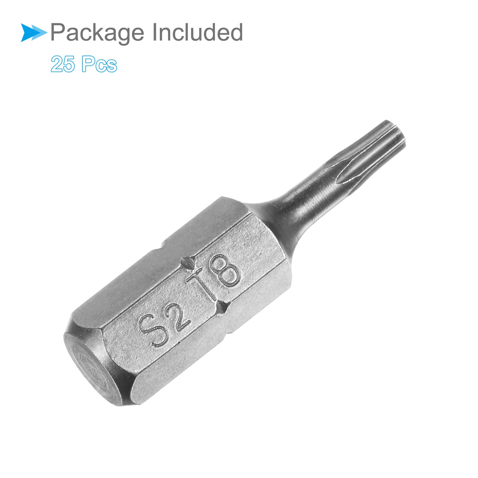 25pcs Torx Screwdriver Bits 1/4″ Hex Shank 25mm T8 Magnetic Screwdrivers Bit