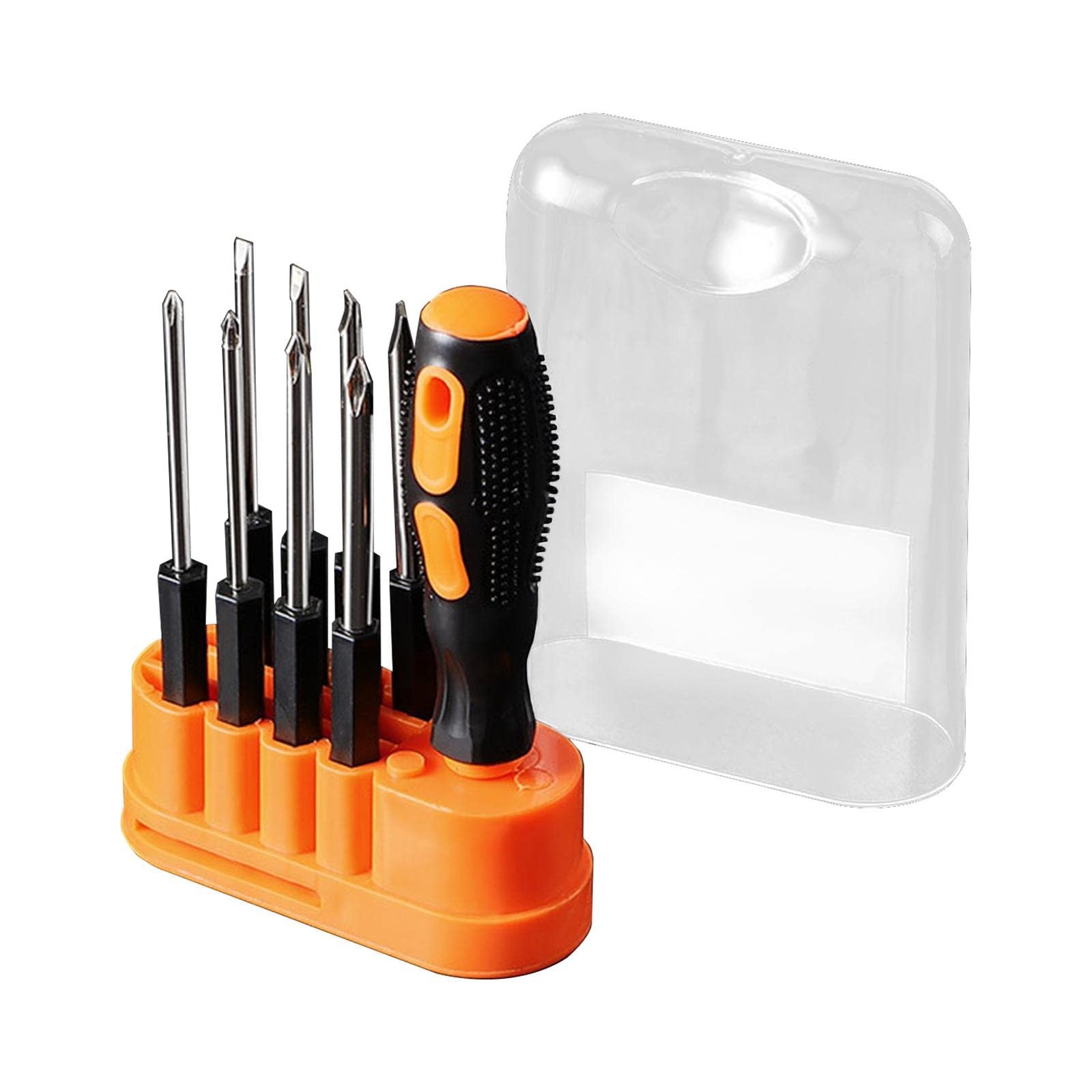8 in 1 Screwdriver Set, Electrician Multifunctional Black+silver+orange