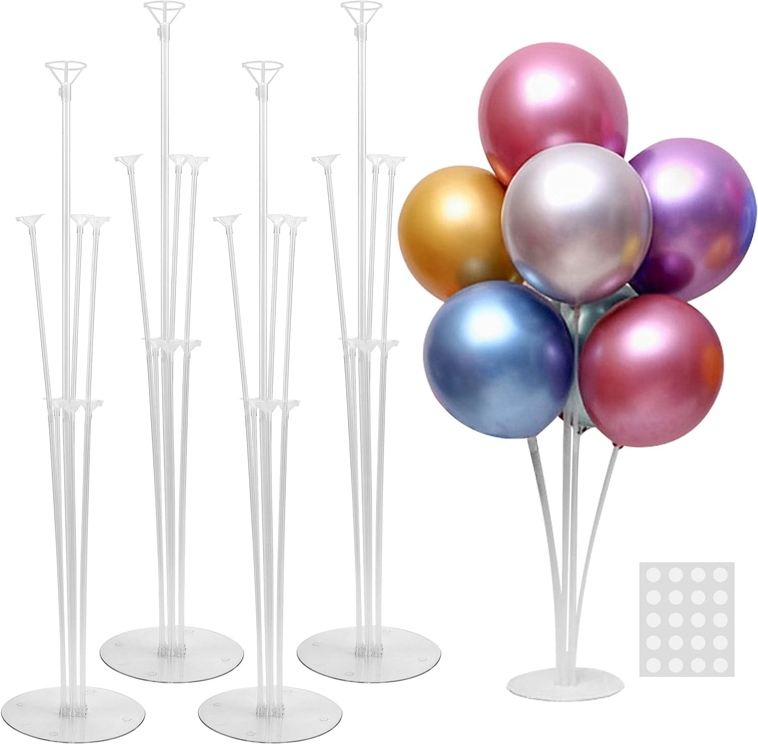 JOYYPOP 4 Sets Balloon Stand Kit For Table, 10 x 5 x 1.5 inches, White