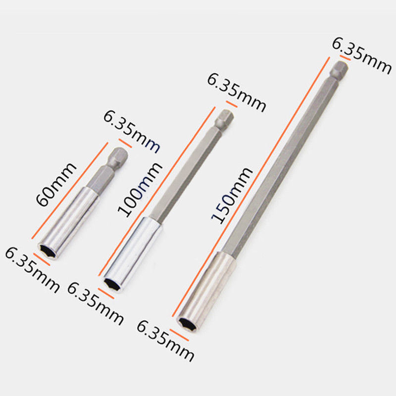 Magnetic Bit Holder Set Extensions 3″ 4″ 6″ Quick Change 1/4″ Hex Shank Chic