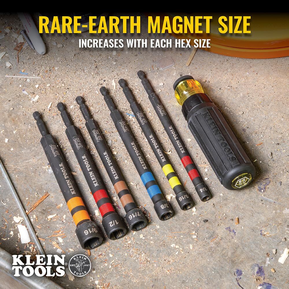 Klein Tools 6 Piece Magnetic Nut Driver Set with Ratcheting Handle