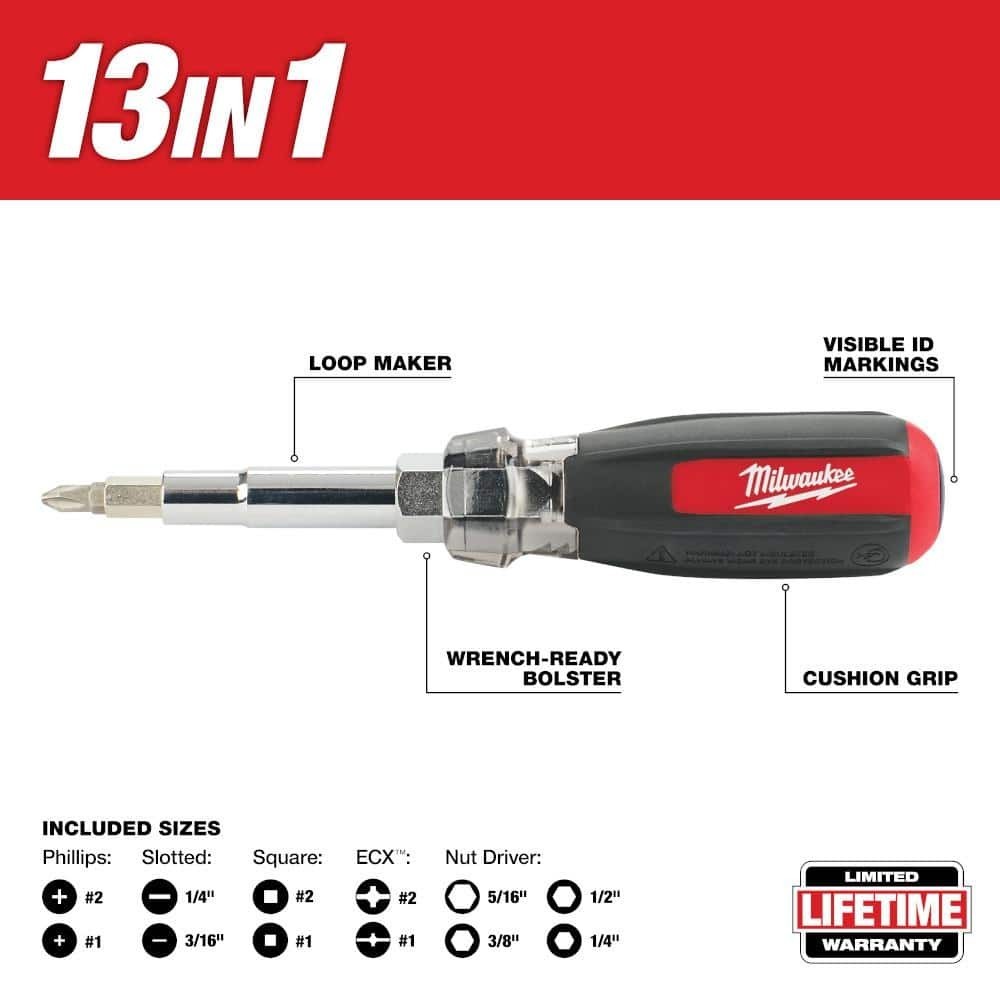 Milwaukee 48-22-2880 13in1 Cushion-Grip Screwdriver with ECX