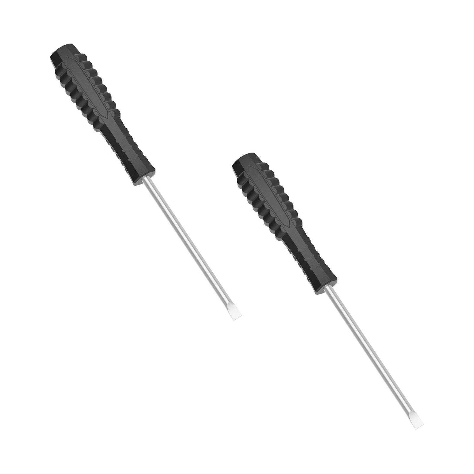 FOCMKEAS 2PCS Mini Slotted Screwdriver, 3mm Flat Head 3mm（L100mm）Black, Black