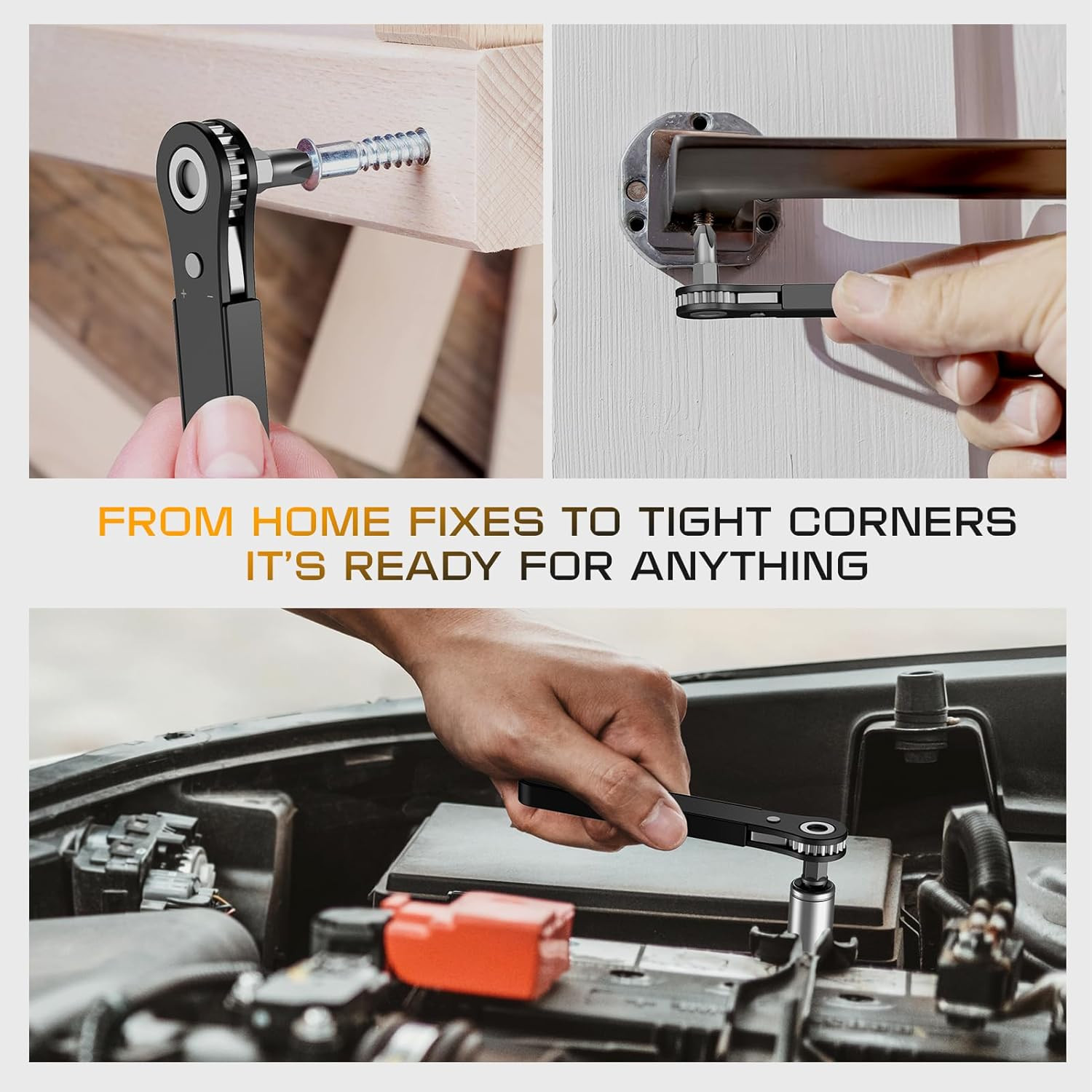 90° Ratcheting Screwdriver – Compact Tool for Tight Spaces & EDC Gear