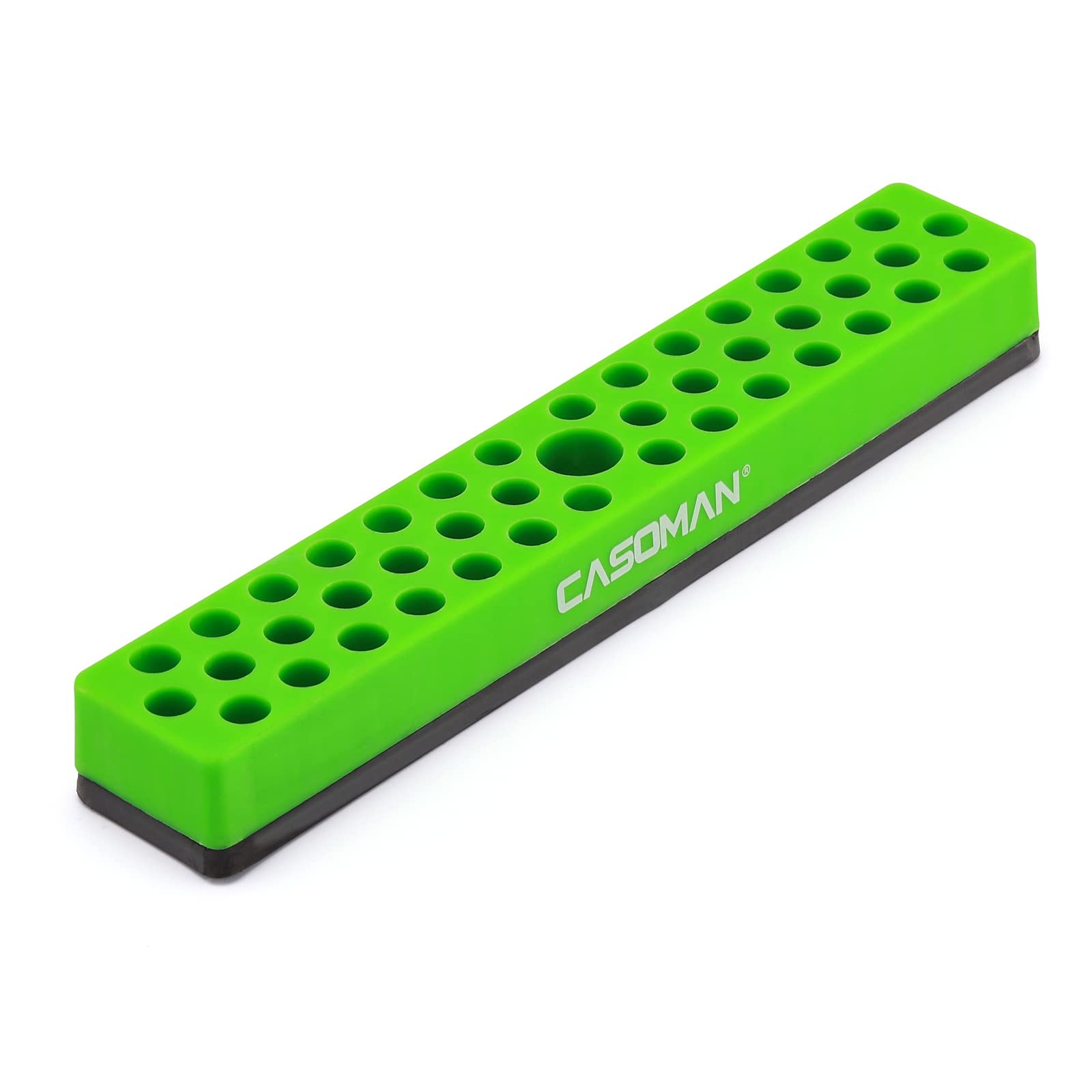 CASOMAN 1/4″ Hex Bit Organizer with Magnetic Base – 7*1.2*0.8 inches, Green