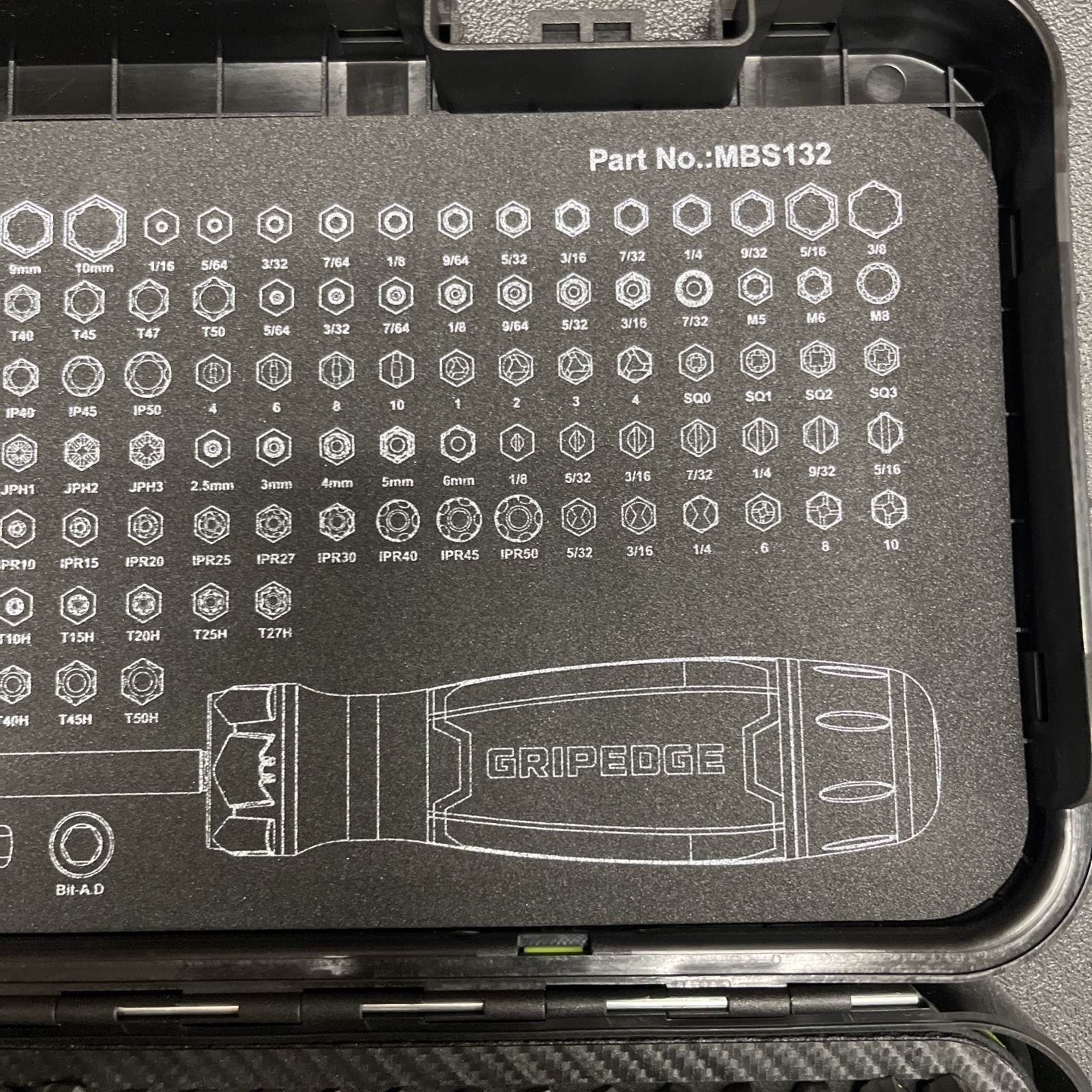 NEW GripEdge Tools Set MBS132 132-PC R.P.T. Multi-Bit Screwdriver Grip Edge