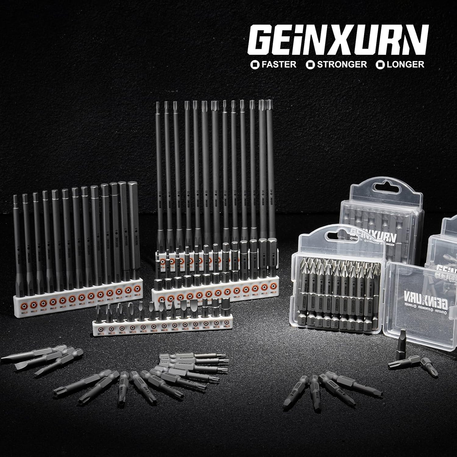 Geinxurn 26Pieces Fixedge Screwdriver Bit Set, 6 Inches Magnetic Alloy Steel Phi