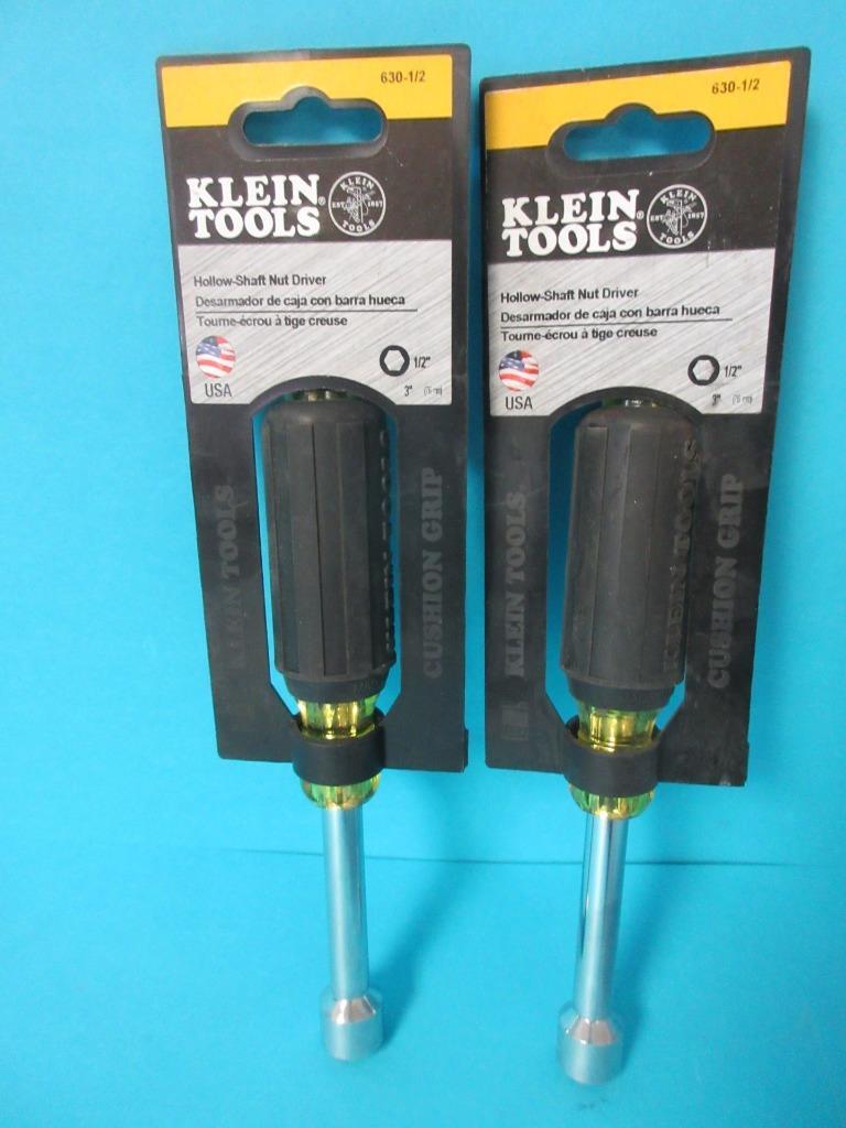 Brand New Lot of 2 Klein Tools Heavy Duty Hollow Shaft 1/2″ Nut Driver 630-1/2