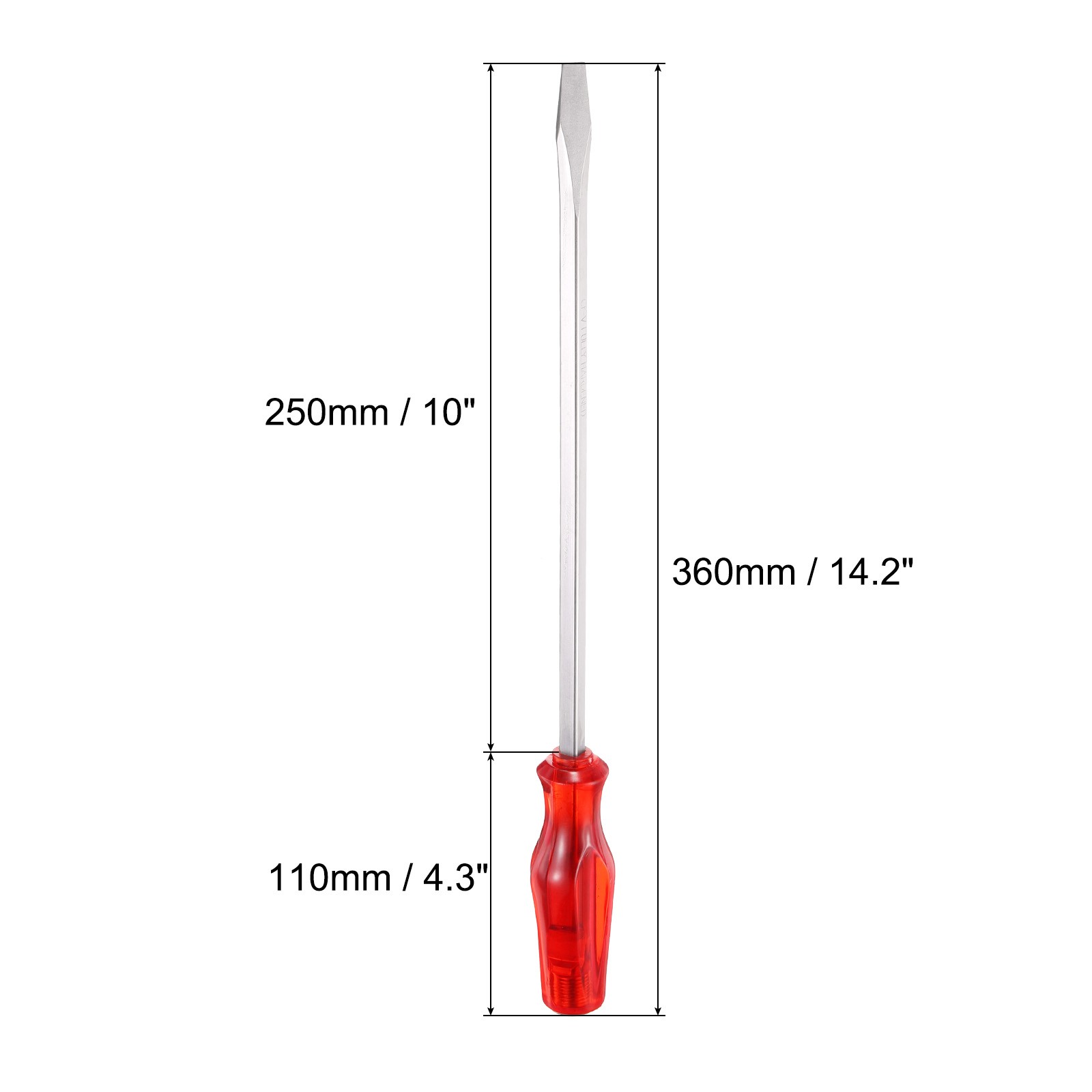 8mm Demolition Driver Slotted Screwdriver with 10 Inch Square Shank