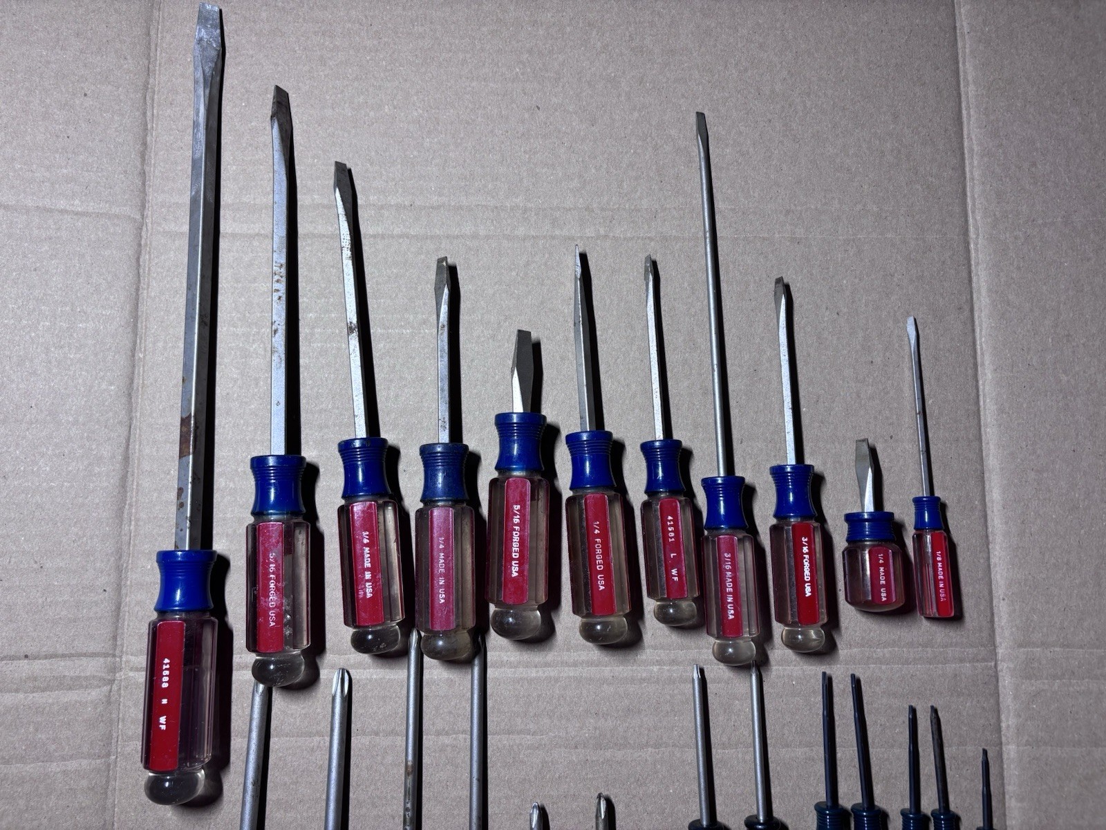 Vintage Craftsman WF USA Screwdriver Set Lot (27 Pc) Flathead Phillips Torx Blue