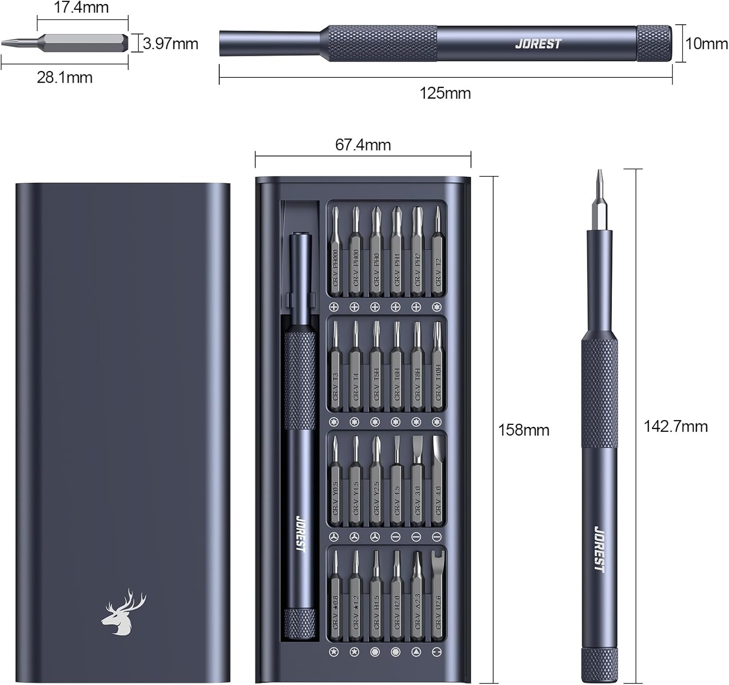JOREST 25-IN-1 Precision Screwdriver Set, Mini Repair Tool Kit with Torx